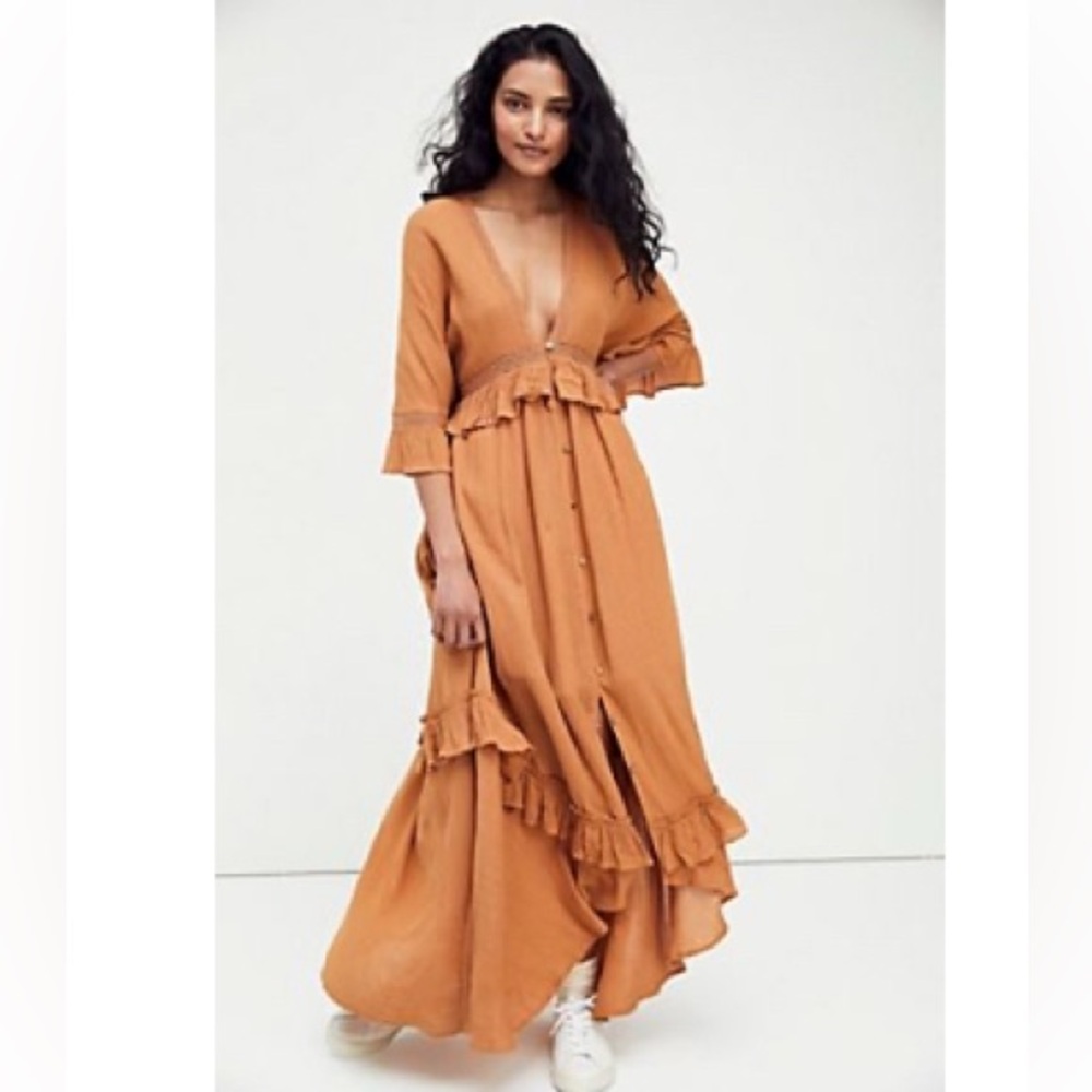 Free People Paradiso Maxi Dress in Tawny